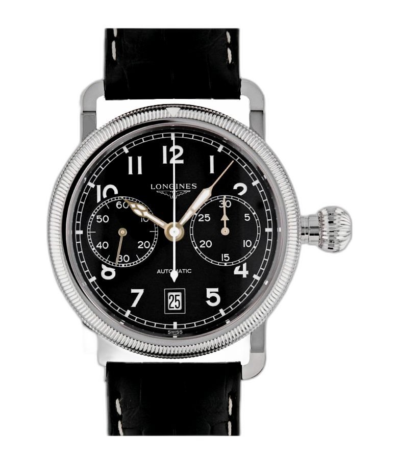 Longines Avigation Oversize Crown Single Push Piece Chronograph