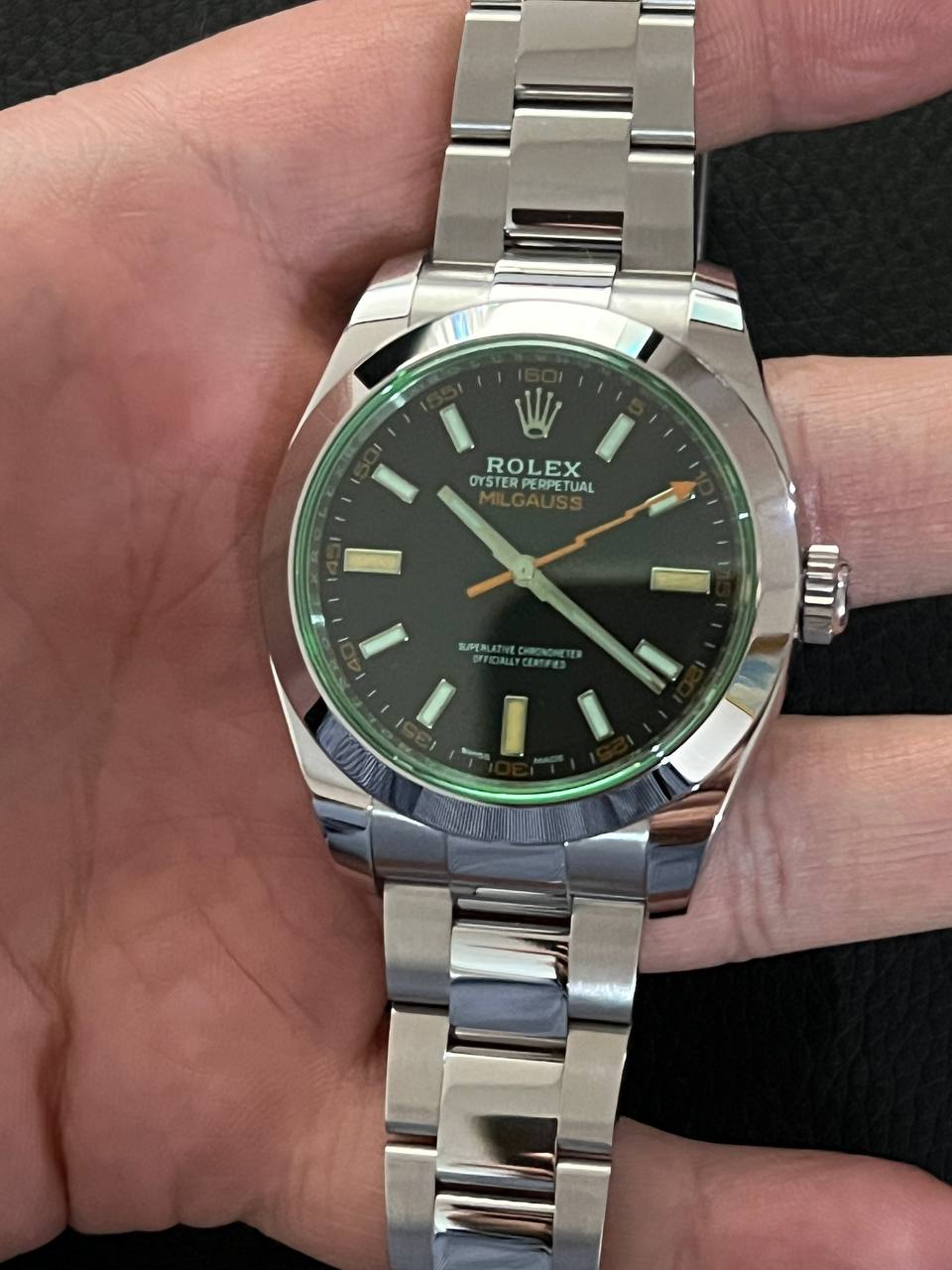 Rolex milgauss green outlet sapphire