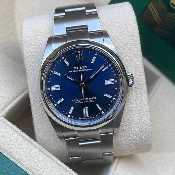 2023 New Rolex Oyster Perpetual 36mm Bright Blue Dial 126000 ...