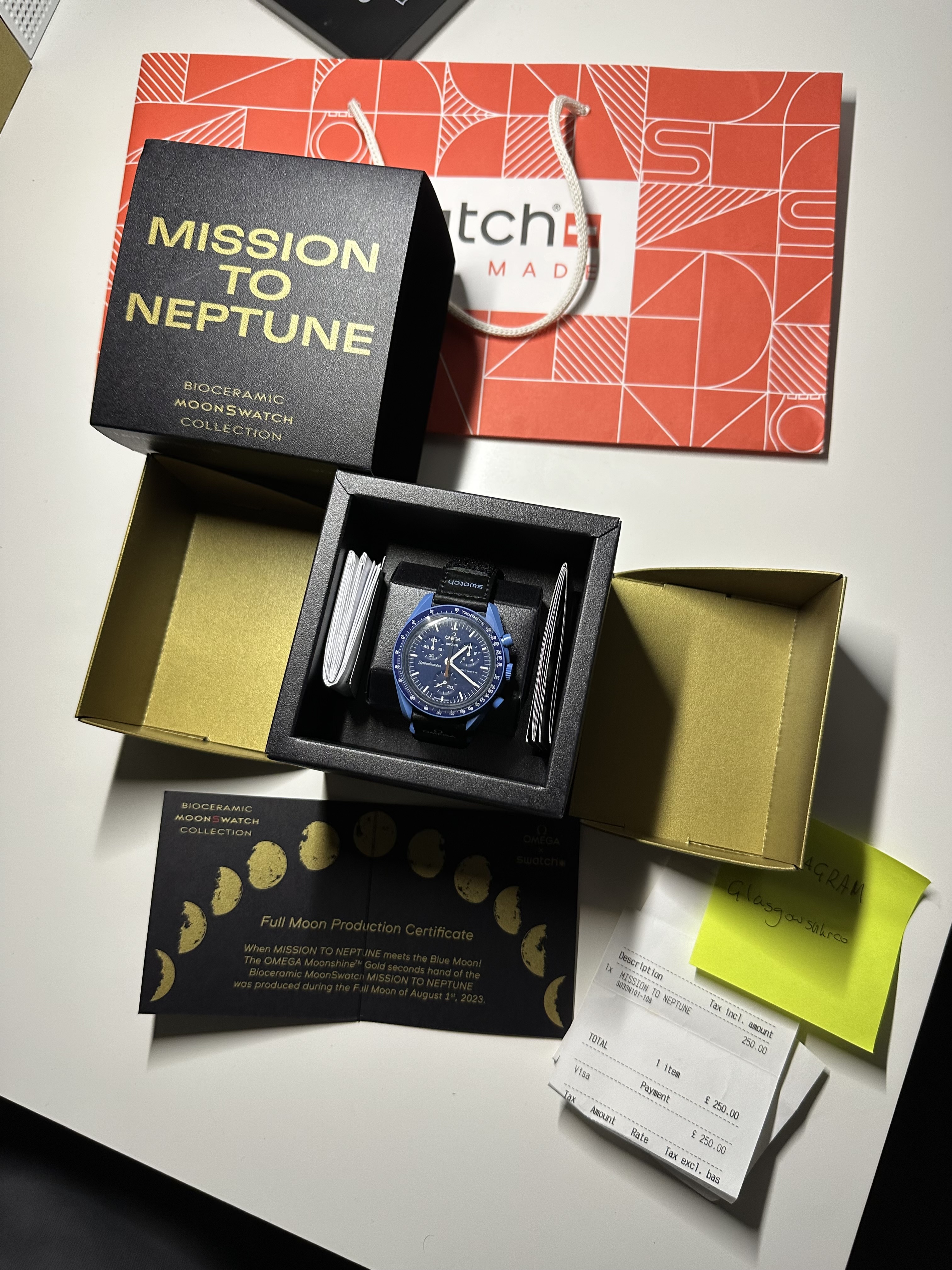 Swatch x Omega Bioceramic Moonshine Gold Mission to Neptune