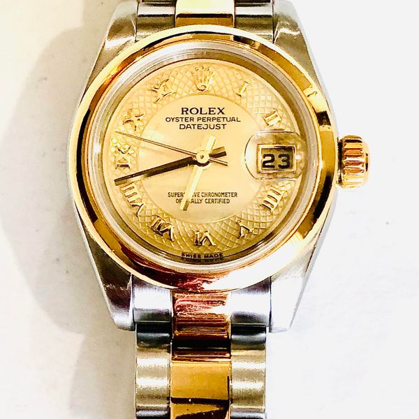 Rolex Lady-Datejust 26MM 18K Steel & Gold 179163 Decorated MOP Roman ...