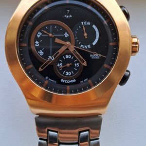 SWATCH IRONY factory DIAPHANE ''FULL-BLOODED GOLD ' SVCK4032G~ 2007~ CHRONO~WORKING